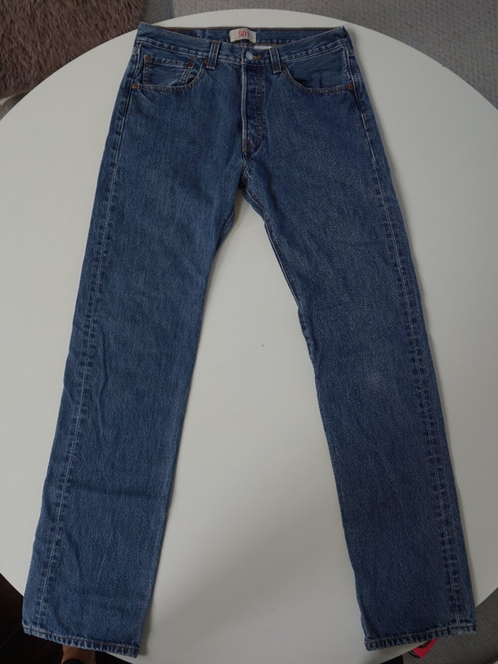 Vintage Levi's 501 Medium Wash High Waisted Straight Leg 32" 30"